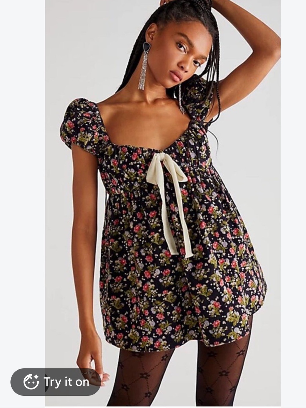 Free People Gaia Corduroy Babydoll Mini Dress/Tunic Size M
